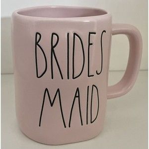 Brides Maid Rae Dunn Coffee Mug Tea Cup Artisan Collection Pink Wedding Gift